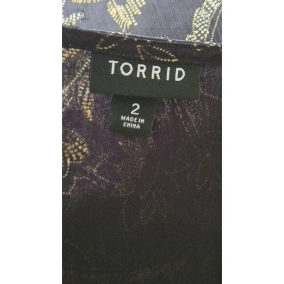 Torrid Chiffon Layered Tie Front Surplice Tunic Blouse 19131546 size 2X - Picture 8 of 10